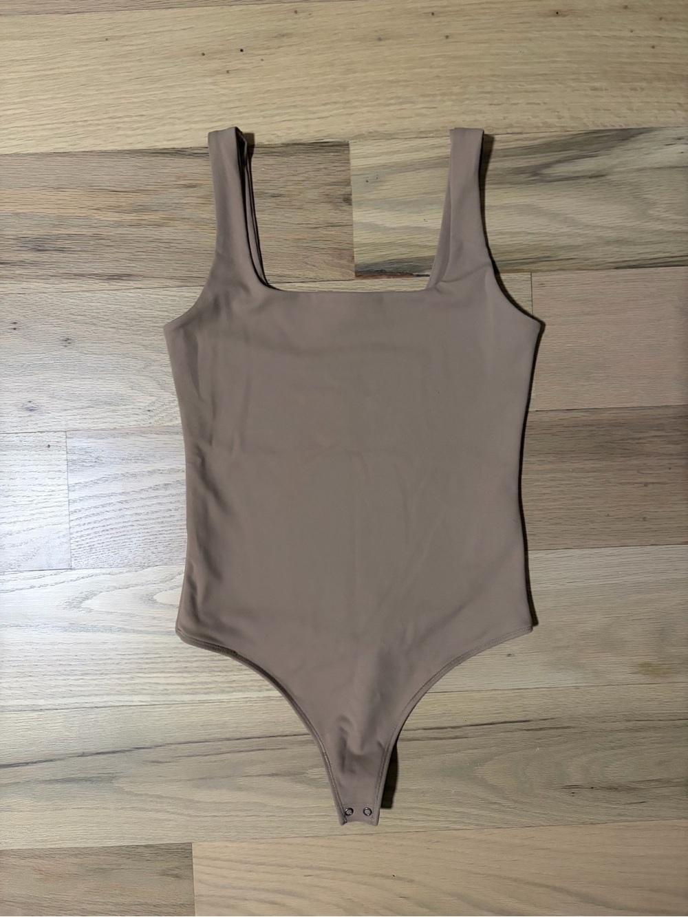 Abercrombie Light Brown Square-Neck One-Piece Bodysuit